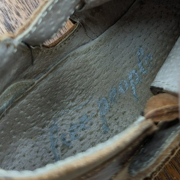 Free People Braeburn Ankle Boot 37 7 Brown Leather Double Side Buckle Distressed - Picture 3 of 14